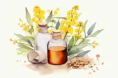 板蓝根中医手绘插画