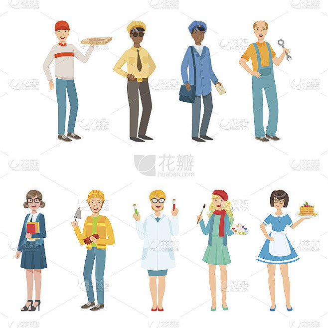 不同职业的人在经典服装收藏。