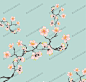 日本创意水墨画水彩画山水画风景樱花EPS矢量AI背景图片设计素材#海#纸张底纹#喷印素材#打印#明信片#卡片#印刷#唯美梦幻#平铺背景