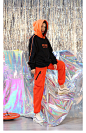 男女hiphop嘻哈国潮束脚显瘦长裤潮牌运动裤街舞宽松橙色情侣裤子-淘宝网