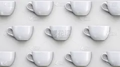 白色陶瓷马克杯背景。热饮料行业。
