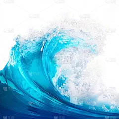 特效通用实景蓝色海浪浪花元素素材
