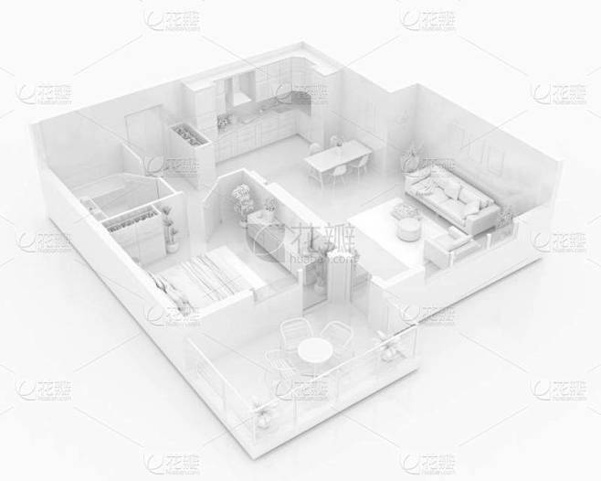模拟家具家庭公寓, 纸模型
