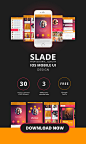 SLADE Professional Quality IOS mobile UI DESIGN : “Slade” is the super clean, modern and professional, carefully crafted mobile user interface kit. It contains 30 app screens, that can help you to build any iPhone or Android application with ease.Key feat