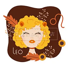 卡通手绘女性38女王妇女节12星座漫画艺术插画风格占卜海报VI素材-淘宝网