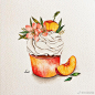 #水彩#饿了吗？来点甜点休息一下哦～ by ins: hana_illustration ​​​​