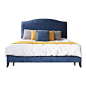 1.5/1.8米小美式蓝色双人床实木简约小户型软包布床北欧设计家具-淘宝网