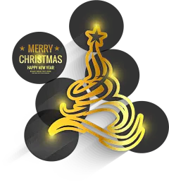 金色 阴影 圣诞树 节日元素免抠png图片壁纸