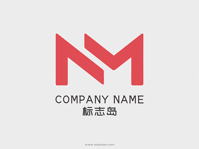 英文NM字母组合动感大气创意简约LOGO...