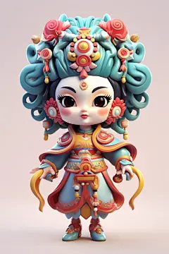 京剧人物国粹中国风人物模型