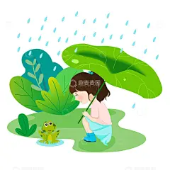 谷雨人物手插画高清模板免费下载-趣麦麦图