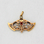 Art nouveau 18 k gold pendant with seed pearls and garnet image 2