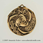 Bronze Triple Raven Triskele Pendant- a Celtic design: 