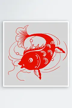 金鱼鲤鱼插图中国风水墨画手绘艺术小鱼-众图网