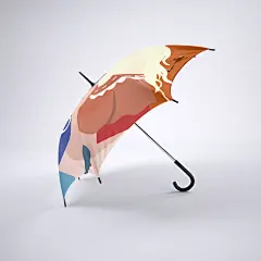 创意时尚撑开的雨伞展示样机