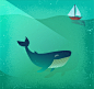 创意鲸鱼和帆船矢量素材.jpg