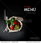 Creatively lit concept image for a dessert menu blackboard. Fresh strawberries and mint leaves in a brown paper bag. Copy space.-食品及饮料,医疗保健-海洛创意（HelloRF） - 站酷旗下品牌 - Shutterstock中国独家合作伙伴