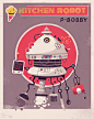 Retro futuristic posters : Retro futuristic advertising posters. Mid century sci-fi illustrations