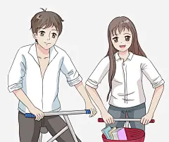 手绘人物插图骑单车的人物插画免抠素材_新图网 https://ixintu.com 人物插图 人物插画 手绘 清新插画 白衬衫 骑单车