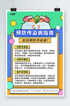 简约几何预防传染病医疗健康海报