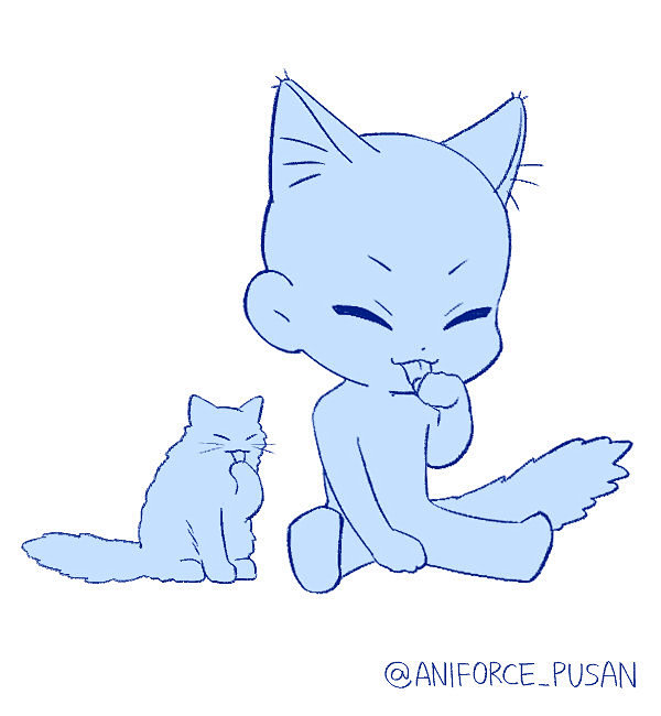 一组q版人物动作参考