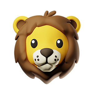 狮子 3D多彩卡通动物形象图标 Lion...