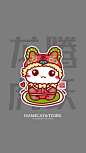 中国风布老虎哈咪猫设计手机壁纸