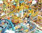 BA Pixelart : BA Pixelart was developed for Speedy (Telefónica) as a promotional poster. Created with multiple objects representing the city of Buenos Aires in great detail and numerous characters in funny situations. Developed in 2d isometric view.