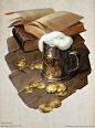 Interior illos for tabletop games: props and still life : Interior illustrations for tabletop game books, props and still life.