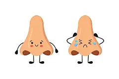 人类的鼻子卡哇伊人物的喜怒哀乐感插画下载