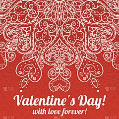 矢量情人节花边问候华丽的背景