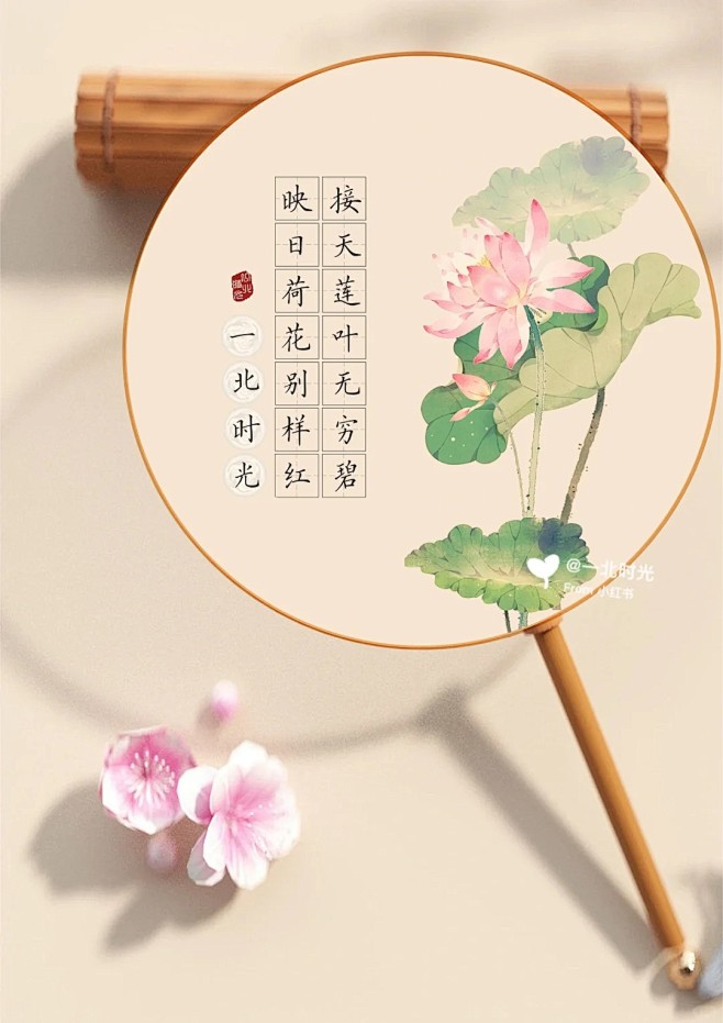 【团扇】荷花清风困扇硬笔作品纸模版_1_一北时光_来自小红书网页版