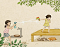 美好的童年~  作者：韩国插画师종이비행 ​  （转）via @儿童画教程 ​​​​