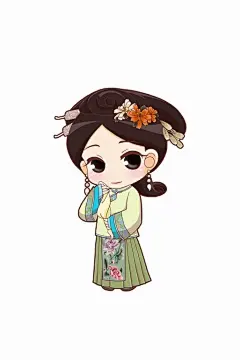 阿哥妃子可爱卡通版手机壁纸