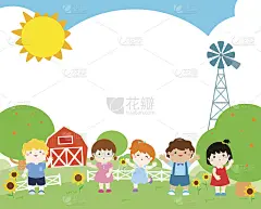 空白模板快乐儿童海报设计矢量。