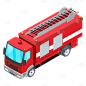 2.5D-消防安全元素贴纸-消防车