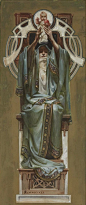 Illustration for the Rosicrucian Order by JC Leyendecker, 1902. Watercolour and gouache on paperboard, 18 x 8":