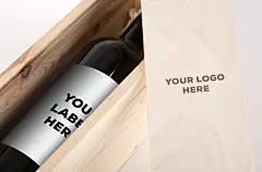 高端葡萄酒瓶标签贴图红酒包装样机