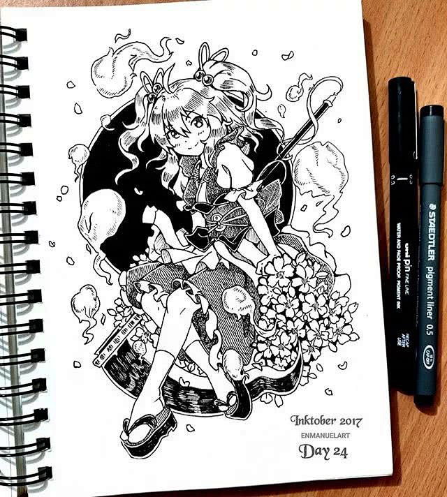 线稿，二次元，插画