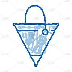 火三角桶图标手绘插图
