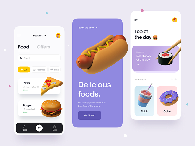 Food App  3d illustr...
