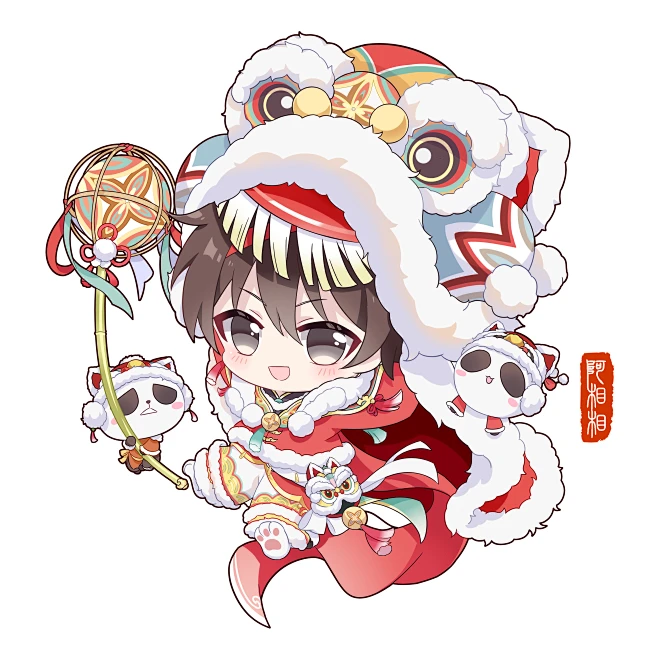 #食物语手游同人# - Q版舞狮川味火锅. (画师:阿相相) 来源:@阿相相_ /微博-花瓣网