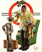 'Tipping The Porter, Saturday Evening Post Cover' by Joseph Christian Leyendecker (1874-1951) : Original Oil on Canvas