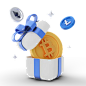 Crypto Gift Box  3D Illustration