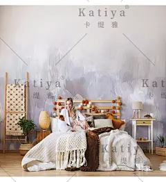 katiya北欧复古轻奢抽象涂鸦壁纸创意客厅电视背景墙纸无缝墙布3d-淘宝网