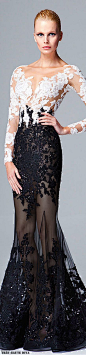 Zuhair Murad Pre-Fall 2014 black and white lace gown - this man is a genius