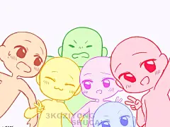 【绘画素材】多人绘画模板 群像向 - 小红书-花瓣网