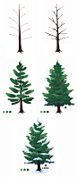 Tree painting tutorial by Creepus @ tumblr: 