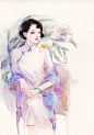 9款风情万种旗袍女子插画：一种倾国倾城的美