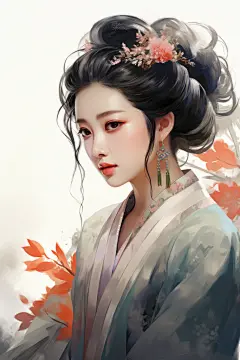 国潮美女人物形象